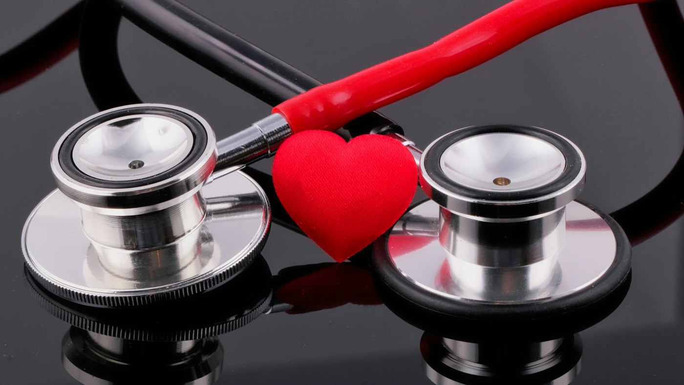 Stethoscope with a red heart